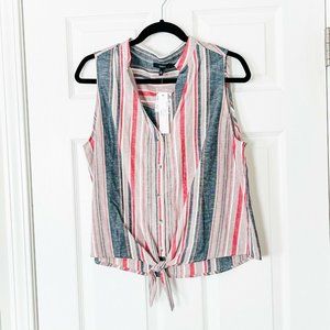 NWT Anthropologie Drew Button Down Tie Front Top